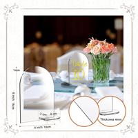 Ychon clair arc acrylique signe numéros de Table de mariage affichage acrylique personnalisé blanc arqué haut rond acrylique porte-numéros de Table