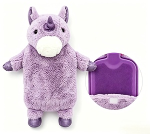 Bouteille d'eau chaude personnalisée avec logo, housse en peluche douce et moelleuse, <span class=keywords><strong>licorne</strong></span> en peluche, bouteille d'eau chaude avec housse en peluche douce - Product Image 4