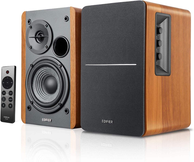 E-difier R1280DBs Active for 2.0 Channel 30-50W Wood Cabinet Bookshelf Speakers for Family Use