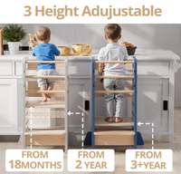 Tour d'apprentissage Montessori pour tout-petits, marchepied en bois pour enfants, tabouret d'aide de cuisine avec barres de sécurité amovibles