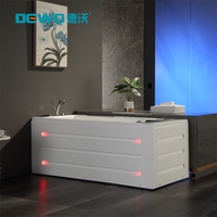 Baignoire autoportante en acrylique de 1,7 m avec drain, pour massage du dos, baignoire de trempage individuelle, 22 jets hydromassants, luxueuse pour villas et hôtels