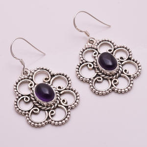 Pendientes de piedras preciosas de Plata de Ley 925, piedra de Luna arcoíris Natural, boda étnica, joyería fina hecha a mano - Product Image 6