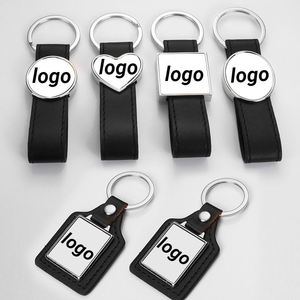Llaveros de Cuero PU Personalizables con Logotipo Metálico, Imprimibles por Transferencia de Calor, para Venta al Por Mayor - Product Image 2