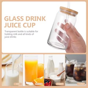 1 unidad disponible: Taza de café tipo Mason Jar con tapas y pajitas, vasos para café helado, vasos para bebidas y zumos, para cócteles y whisky - Product Image 3