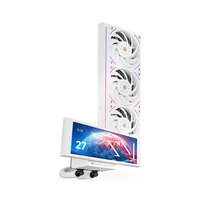 Ventilateur de refroidissement pour boîtier d'ordinateur liquide, écran numérique noir et blanc, grand écran, roulement à billes ARGB pour TROFEO VISION 360