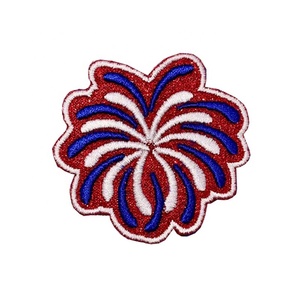 Amerika bebek vatansever dimi kumaş işlemeli özgürlük heykeli yama ile Glitter Fireworks demir-on şapka aksesuarı - Product Image 5
