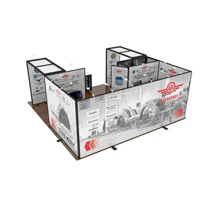 20x20 6x6大型DIY卸売カスタム再利用可能モジュール式アルミトレードショー展示ブーススタンド
