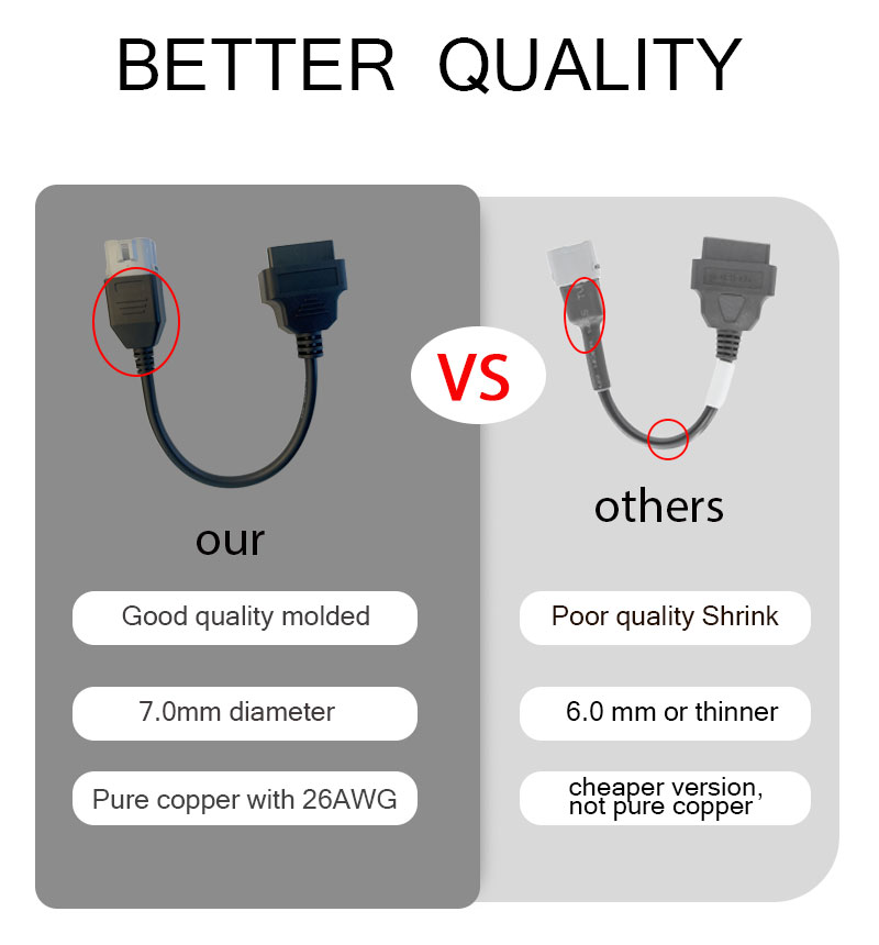 Factory OBD Motorcycle Cable For Suzuki 6 Pin Plug Cable Diagnostic Cable for Suzuki