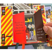 Libro de Cartón con Tapa Dura en Inglés, Personalizado, con Ventana para Ver Cómo Funciona un Camión de Bomberos, 3D, para Niños, Educación Temprana