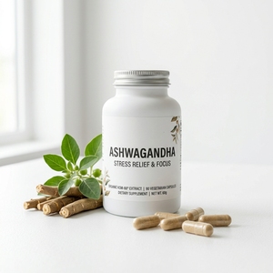 Suplemento de Salud Orgánico Puro de Marca Privada OEM, Extracto <span class=keywords><strong>Natural</strong></span> de Raíz de Ashwagandha, Cápsulas de Ashwagandha - Product Image 1