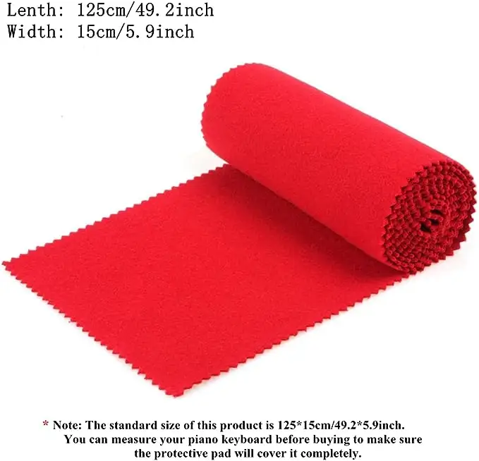 Red microfiber cleaning cloth piano keyboard dust cover  suitable for electronic keyboard  digital piano
