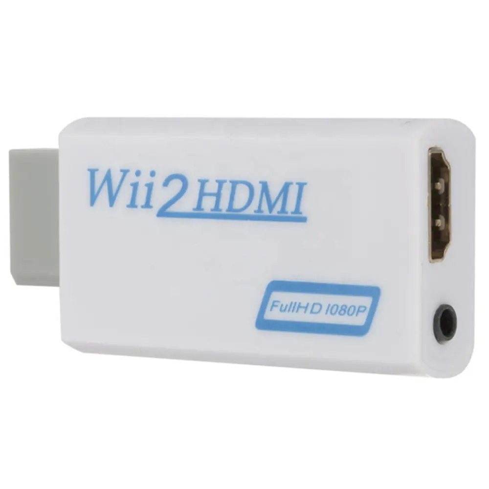 Zwart Wit Wii Naar Hdmi Converter Ondersteuning Volledige Hd 720P 1080P 3.5Mm Audio Wii2hdmi Adapter Voor Hdtv Wii Converter