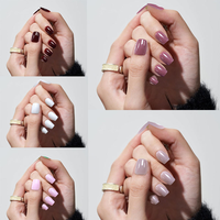 NAILWAY Hot Populaire Wijnrode Kleur Korte Vierkante Kunstnagels Groothandel Aanbrengnagels Mooie Op Maat Gemaakte Press-on Nagels