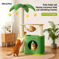 Arbre à chat et lit combinés – Optimisation de l'espace, griffoirs en sisal, construction en panneaux de densité, style épuré, grotte capsule spatiale pour chat