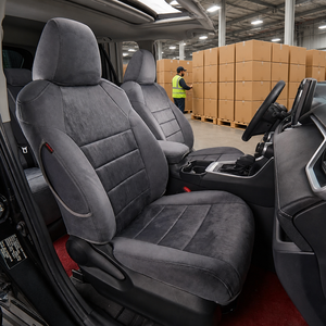 Fundas <span class=keywords><strong>de</strong></span> Asiento <span class=keywords><strong>de</strong></span> Coche EKR en Gamuza Gris, Cuero <span class=keywords><strong>de</strong></span> Microfibra con Costuras Acolchadas, Compatibles con Airbag, para Toyota RAV4, Venta al Por Mayor Directa <span class=keywords><strong>de</strong></span> Fábrica - Product Image 5