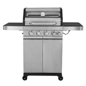 Gas BBQ Grill Với Tủ Bánh Xe Thép Không Gỉ Tùy Chỉnh Gas Grills Với Kiểm Soát Nhiệt Độ, 4 Burner + 1 Side Burner - Product Image 1
