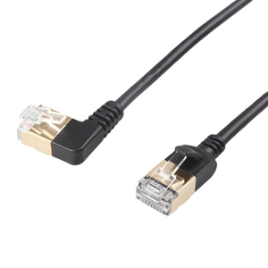 Cable de Red Ethernet SFTP <span class=keywords><strong>Cat</strong></span> <span class=keywords><strong>6A</strong></span> CCA BC 23AWG con Conector RJ45 Blindado de 90 Grados, Cable de Conexión LAN de 100M - Product Image 1