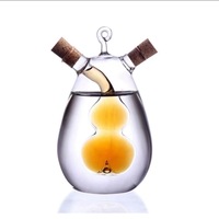 Bouteille en verre borosilicate de haute qualité, fabriquée à la main, étanche, sans BPA, grande capacité, résistante à la chaleur, pour l'alcool et les boissons, utilisation en voyage