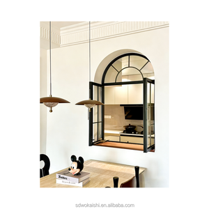 Fenêtre à <span class=keywords><strong>baie</strong></span> en aluminium à 3 sections, angle de 30 degrés, avec panneau d'assise, pour cuisine extérieure - Product Image 4