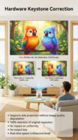 Nouveau projecteur portable 4K Android 14 HY330 2026, 720P, 200 lumens, contraste 1500:1, haut-parleur 5W, correction automatique de la distorsion trapézoïdale, LCD intelligent pour home cinéma
