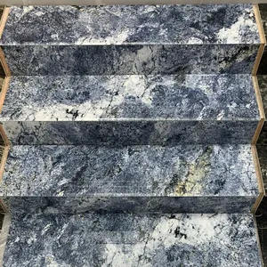 Kunden spezifische Marmor optik glasierte polierte Stufen fliesen Treppen fliese 480x1200
