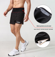 Short de sport multifonctionnel à séchage rapide pour hommes Pantalon de fitness à taille élastique 100% polyester tissé de bonne qualité