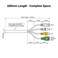 Caméra IP CCTV personnalisée, câble réseau multi-têtes RJ45 DC RCA, bloc terminal vert, assemblage de câbles de raccordement DFM, faible MOQ