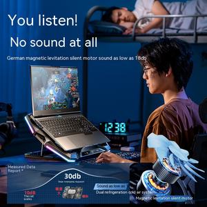 Refroidisseur d'ordinateur portable professionnel D12 prend en charge les tablettes et les ordinateurs avec 6 ventilateurs pour la dissipation <span class=keywords><strong>de</strong></span> la chaleur SEMICONDUCTORS - Product Image 3