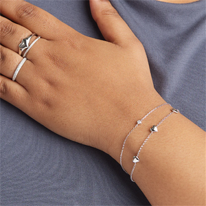 Bracelet CANNER en argent 925 avec pendentif cœur délicat, bijoux exquis en zircon et design cœur, plaqué or 18 carats, cadeaux - Product Image 6