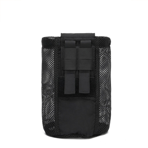 DF922 Tactical Black Mesh Molle <b>Pouch</b> Breathable <b>Water</b> Bottle Holder with Drainage Hole Adjustable Strap for Outdoor Hiking - Product Image 6