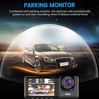 Cámara para Auto con WIFI, 3 Cámaras (Frontal, Trasera e Interior), Grabador de Video con Gran Angular, Espejo Retrovisor con Cámara, Grabador de Conducción Segura