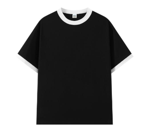 Camisetas transpirables de algodón grueso con logo personalizado, duraderas, informales, de cuello redondo, lisas, clásicas, extragrandes. - Product Image 4