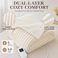 Couverture chauffante électrique en fausse fourrure double face 50*60 pouces, 110V/220V, 10 réglages de chaleur, arrêt automatique, certifiée CE RoHS