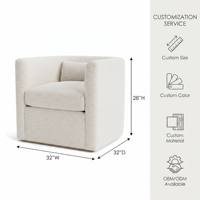 Fauteuil individuel moderne et minimaliste, durable, artisanal, luxueux, en tissu crème, pour salons et chambres d'hôtel