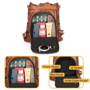 LOIRAL Fashion Ladies <strong>Handbags</strong> and Shoulder PU Leather Anti-theft <strong>Rucksack</strong> With Multipurpose Design Backpack Purse for Women - Product Image 3