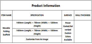 Système d'échafaudages mobiles pliants en métal de conception industrielle, en acier pour la construction, échafaudages en acier galvanisé - Product Image 6