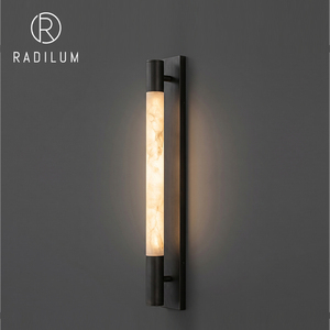 Lámpara de Pared de Alabastro, Aplique de Latón con Piedra Natural, <span class=keywords><strong>Luz</strong></span> Lineal Moderna de Lujo, Luminaria de Diseño para Baño, Espejo, Pasillo, Hotel - Product Image 1