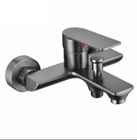 Robinet de douche monocommande noir en alliage de zinc poli à deux trous, design moderne de haute qualité, avec valve en céramique, pour montage sur plan, OEM/ODM