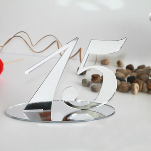 Venta al por mayor personalizable oro plata espejo acrílico números de mesa para bodas fiesta suministros decoración restaurante <span class=keywords><strong>Hotel</strong></span> - Product Image 3