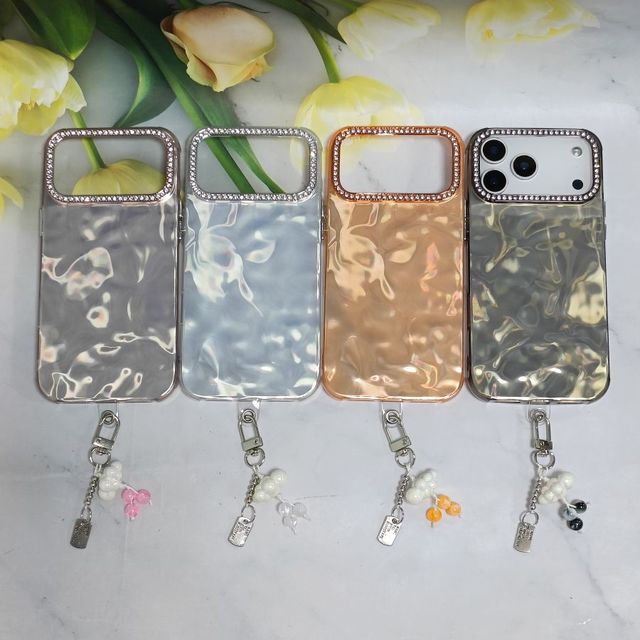 Solid Color TPU Flip Mirror Phone Case for iPhone 17 Pro Max Luxury iPhone Cover With Chain for 16 15 14 Women's Custom Designs