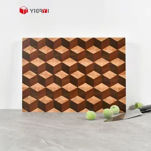 Factory Solid Splicing Walnut Rubber Sapele Wood Cutting Board Plaid End Grain Butcher Block Juice Groove Kitchen Cutting Board