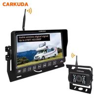 CARKUDA Caméra numérique sans fil pour camions lourds, caméra de tableau de bord avant et arrière Full HD, ensembles de caméras sans fil pour bus, camping-cars, semi-remorques et remorques