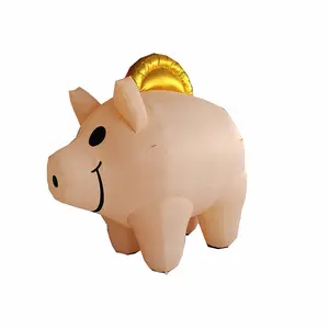 Porco inflável para anúncio ao ar livre, porco modelo animal maçaneta logotipo personalizado para evento ou promoção