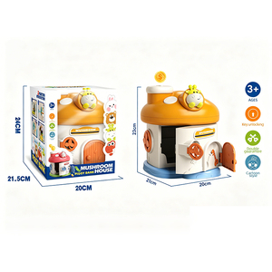 Tirelire en plastique en forme de maison champignon pour enfants, jouet de dessin animé avec serrure à clé pour les tout-petits de 2 à 7 ans - Product Image 5