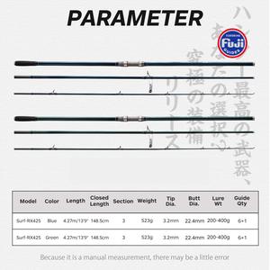 <span class=keywords><strong>Canne</strong></span> à pêche spinning Saltwater Fuji Guides 24 Ton, longue portée, 14 pieds, 3 sections, pour la pêche au maquereau - Product Image 2