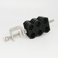 Pince de câble multifonction 1/2 avec double trou, double sens, en PP, avec clip de suspension pour câble coaxial et fibre optique FTTH FTTX