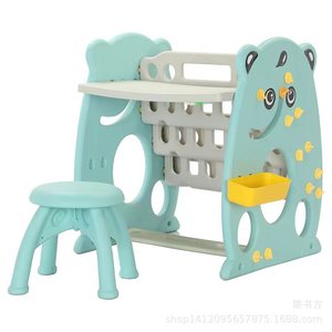 Childrens Multi Functional Study Desk Bookshelf Drawing Board Plastic Foldable Triple Mode Learning Table With Erasable - Product Image 3