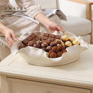 Omaysn Chocolate <strong>Plate</strong> <strong>Ceramic</strong> Fruit <strong>Plate</strong> <strong>Ceramic</strong> Fruit Shape <strong>Plates</strong> Fruit Shape <strong>Plate</strong> Set Multicolor Glazed Elongated Oval - Product Image 2