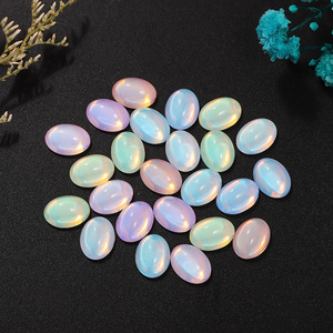 คริสตัลแก้วรูปวงรีหลังแบน สีรุ้ง สำหรับตกแต่งเล็บ งาน DIY อุปกรณ์ตกแต่งเครื่องประดับ ขนาด 10 มม. วิบวับ - Product Image 4