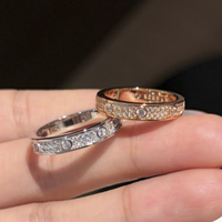 Bague plaquée or rose en argent sterling 925 avec moissanite, style minimaliste et tendance